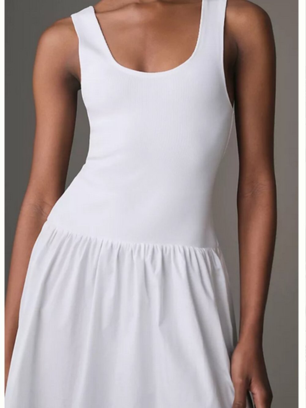New! WeWoreWhat Scoop Tank Midi Dress In White Rib Size Medium - Picture 7 of 9